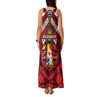 Tonga Emancipation Day Family Matching Tank Maxi Dress and Hawaiian Shirt Tongan Kupesi Pattern