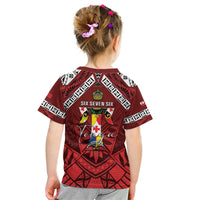 Tonga Emancipation Day Kid T Shirt Tongan Kupesi Pattern