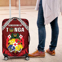 Tonga Emancipation Day Luggage Cover Tongan Kupesi Pattern LT05 Red - Polynesian Pride