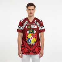 Tonga Emancipation Day Scrub Top Tongan Kupesi Pattern LT05 - Polynesian Pride