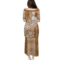 Tonga Kupesi Ngatu Puletasi Vintage Brown Plumeria