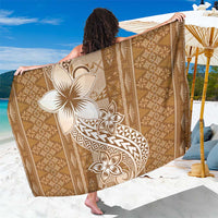 Tonga Kupesi Ngatu Sarong Vintage Brown Plumeria