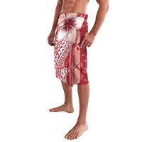 Tonga Kupesi Ngatu Lavalava Vintage Red Plumeria