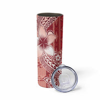 Tonga Kupesi Ngatu Skinny Tumbler Vintage Red Plumeria