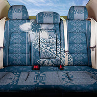 Tonga Kupesi Ngatu Back Car Seat Cover Vintage Blue Plumeria