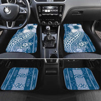 Tonga Kupesi Ngatu Car Mats Vintage Blue Plumeria