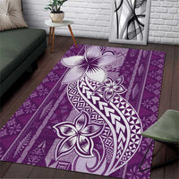 Tonga Kupesi Ngatu Area Rug Vintage Purple Plumeria LT05 Purple - Polynesian Pride