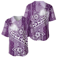 Tonga Kupesi Ngatu Baseball Jersey Vintage Purple Plumeria