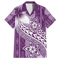Tonga Kupesi Ngatu Hawaiian Shirt Vintage Purple Plumeria