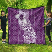 Tonga Kupesi Ngatu Quilt Vintage Purple Plumeria