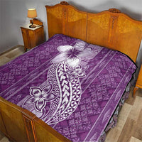 Tonga Kupesi Ngatu Quilt Vintage Purple Plumeria