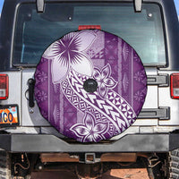 Tonga Kupesi Ngatu Spare Tire Cover Vintage Purple Plumeria