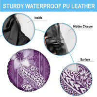 Tonga Kupesi Ngatu Spare Tire Cover Vintage Purple Plumeria