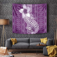 Tonga Kupesi Ngatu Tapestry Vintage Purple Plumeria