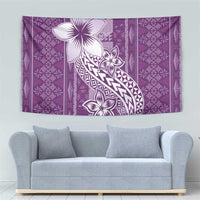 Tonga Kupesi Ngatu Tapestry Vintage Purple Plumeria