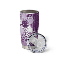 Tonga Kupesi Ngatu Tumbler Cup Vintage Purple Plumeria
