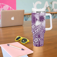 Tonga Kupesi Ngatu Tumbler With Handle Vintage Purple Plumeria