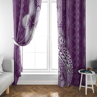 Tonga Kupesi Ngatu Window Curtain Vintage Purple Plumeria