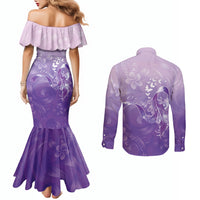 Lupus Awareness Month Couples Matching Mermaid Dress and Long Sleeve Button Shirt Polynesian Style LT05 - Polynesian Pride