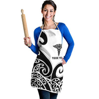 Personalised New Zealand Nurse Apron Maori Koru Black Version