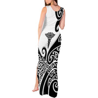 Personalised New Zealand Nurse Tank Maxi Dress Maori Koru Black Version