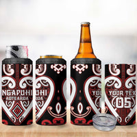 Custom Aotearoa Ngapuhi 4 in 1 Can Cooler Tumbler Maori Tribal Pattern
