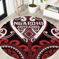 Aotearoa Ngapuhi Round Carpet Maori Tribal Pattern