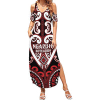 Custom Aotearoa Ngapuhi Summer Maxi Dress Maori Tribal Pattern LT05 Women Red - Polynesian Pride