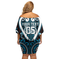 Custom Aotearoa Ngati Porou Family Matching Off Shoulder Short Dress and Hawaiian Shirt Maori Tribal Pattern