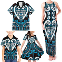 Custom Aotearoa Ngati Porou Family Matching Tank Maxi Dress and Hawaiian Shirt Maori Tribal Pattern