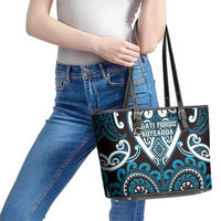 Aotearoa Ngati Porou Leather Tote Bag Maori Tribal Pattern LT05 - Polynesian Pride