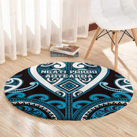 Aotearoa Ngati Porou Round Carpet Maori Tribal Pattern