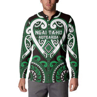 Custom Aotearoa Ngai Tahu Button Sweatshirt Maori Tribal Pattern LT05 - Polynesian Pride