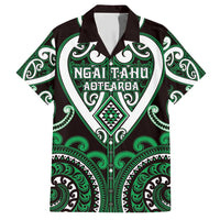 Custom Aotearoa Ngai Tahu Family Matching Short Sleeve Bodycon Dress and Hawaiian Shirt Maori Tribal Pattern