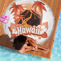 Hawaiian Volcano Lava Flow Beach Blanket With Hawaiian Tapa Pattern