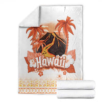 Hawaiian Volcano Lava Flow Blanket With Hawaiian Tapa Pattern