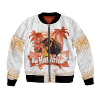 Hawaiian Volcano Lava Flow Bomber Jacket With Hawaiian Tapa Pattern