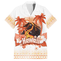 Hawaiian Volcano Lava Flow Family Matching Summer Maxi Dress and Hawaiian Shirt With Hawaiian Tapa Pattern LT05 Dad's Shirt - Short Sleeve Orange - Polynesian Pride