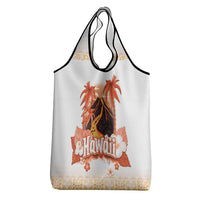 Hawaiian Volcano Lava Flow Grocery Bag With Hawaiian Tapa Pattern