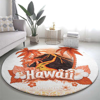 Hawaiian Volcano Lava Flow Round Carpet With Hawaiian Tapa Pattern LT05 - Polynesian Pride