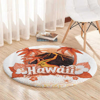 Hawaiian Volcano Lava Flow Round Carpet With Hawaiian Tapa Pattern LT05 - Polynesian Pride