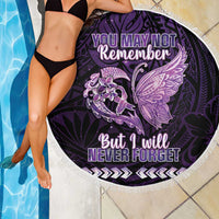 Alzheimer's Awareness Beach Blanket You May Not Remember But I Will Never Forget