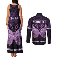 Personalised Alzheimer's Awareness Couples Matching Tank Maxi Dress and Long Sleeve Button Shirt You May Not Remember But I Will Never Forget
