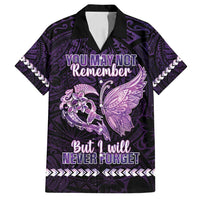 Personalised Alzheimer's Awareness Family Matching Long Sleeve Bodycon Dress and Hawaiian Shirt You May Not Remember But I Will Never Forget LT05 Dad's Shirt - Short Sleeve Purple - Polynesian Pride
