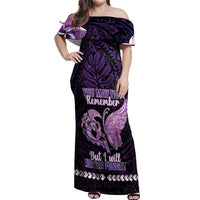 Personalised Alzheimer's Awareness Off Shoulder Maxi Dress You May Not Remember But I Will Never Forget
