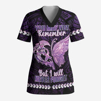 Personalised Alzheimer's Awareness Scrub Top You May Not Remember But I Will Never Forget - Polynesian Pride