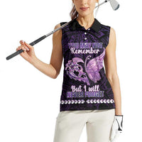 Personalised Alzheimer's Awareness Women Sleeveless Polo Shirt You May Not Remember But I Will Never Forget