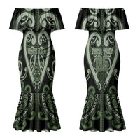 Custom Aotearoa Ngati Awa Couples Matching Mermaid Dress and Long Sleeve Button Shirt Maori Tribal Pattern LT05 - Polynesian Pride