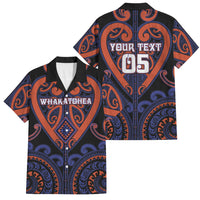 Custom Aotearoa Whakatohea Family Matching Mermaid Dress and Hawaiian Shirt Maori Tribal Pattern LT05 Dad's Shirt - Short Sleeve Navy - Polynesian Pride