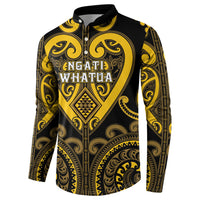 Custom Aotearoa Ngati Whatua Button Sweatshirt Maori Tribal Pattern